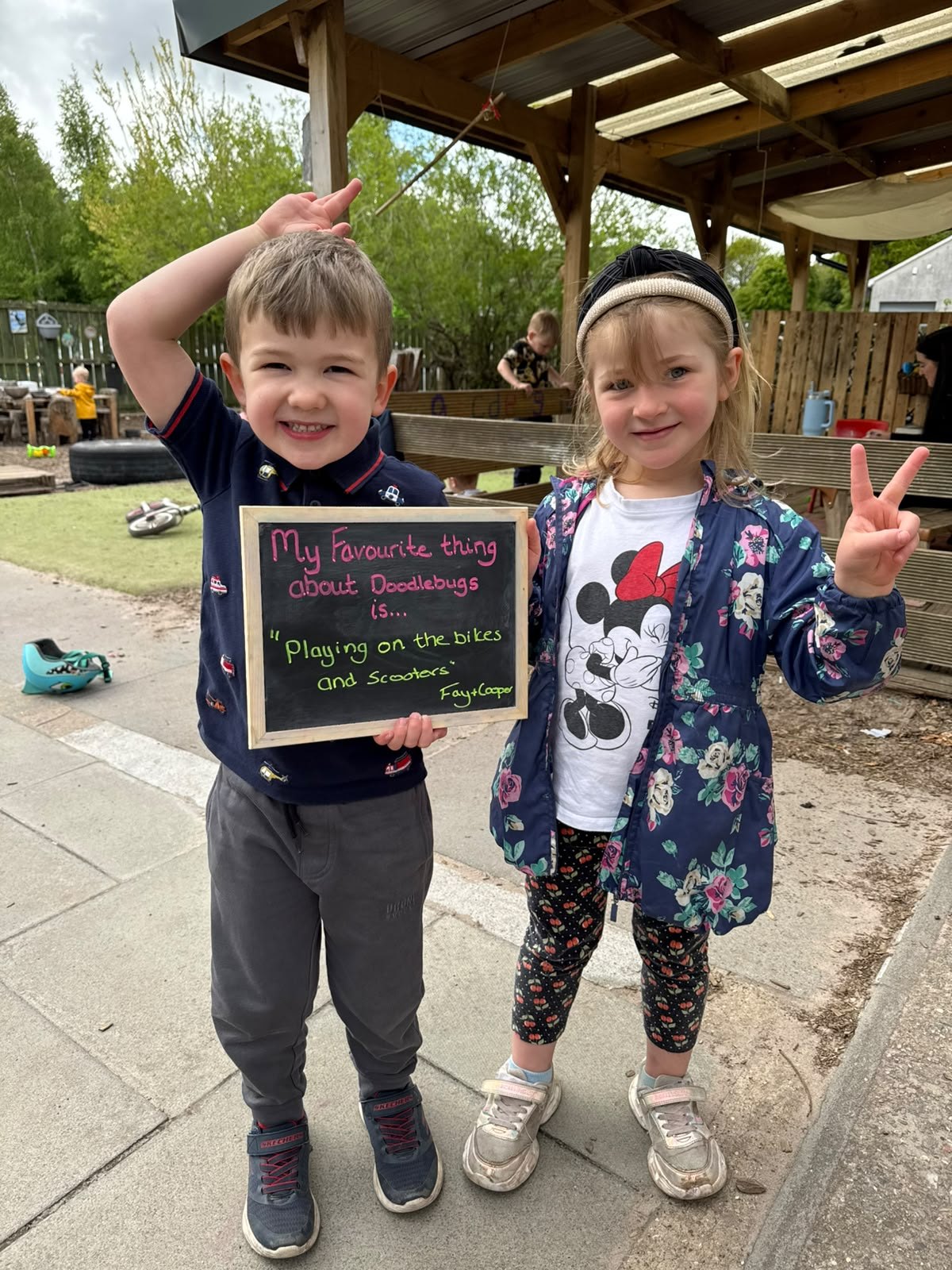 Children sharing their favourite thing about Doodlebugs