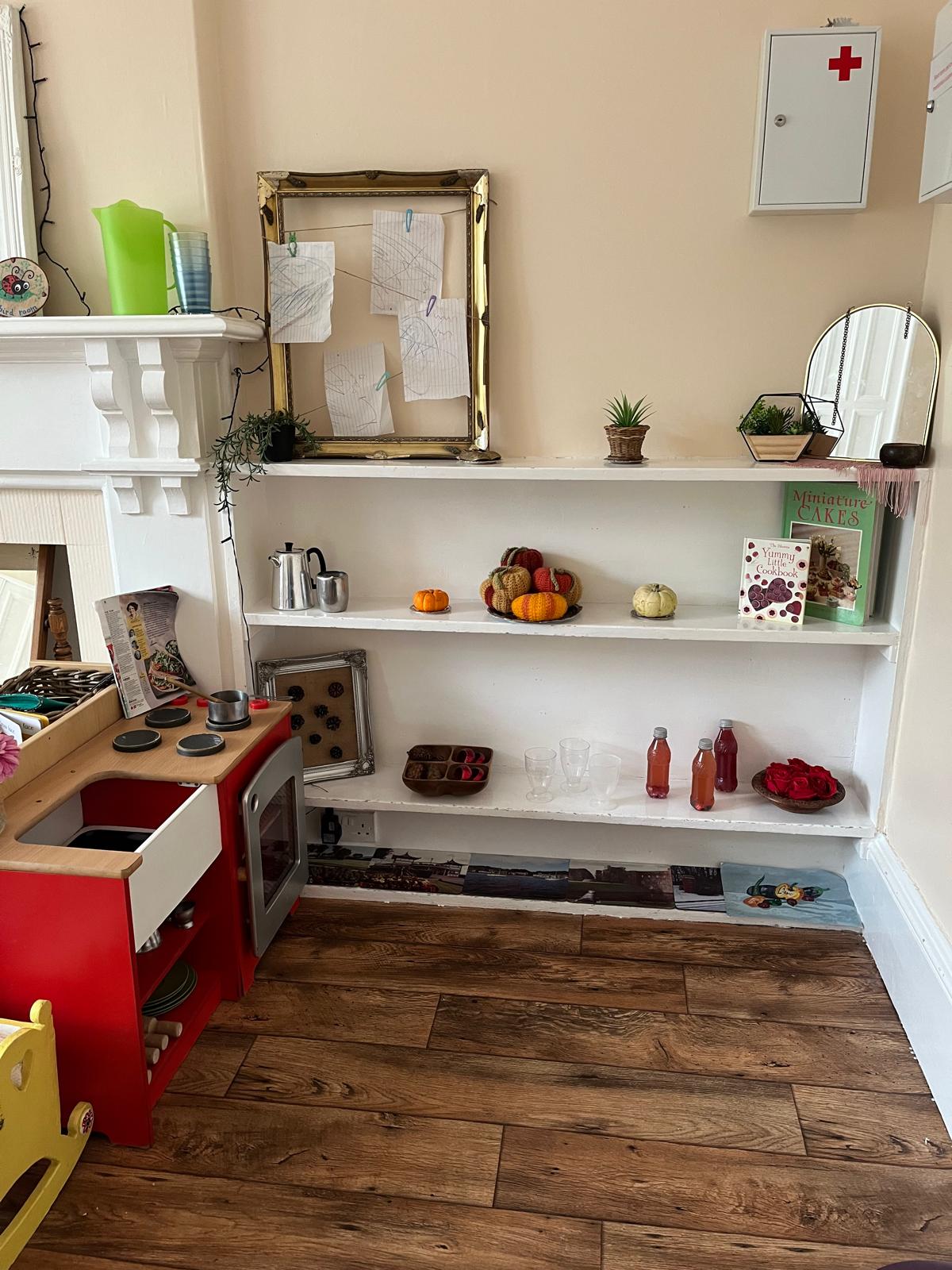 The home corner in the Ladybirds toddler room