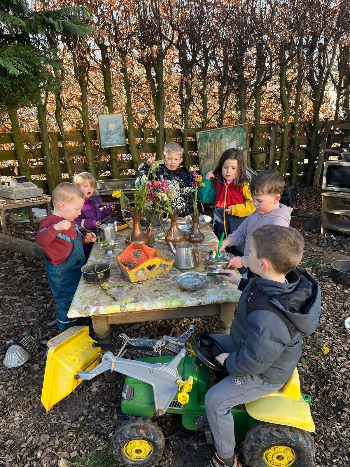 Children at an outdoor learning session in the woods
